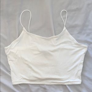 White cropped top